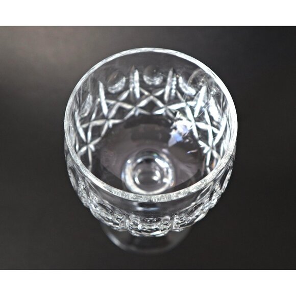 4 Cut Crystal Wine Glasses Stems Goblets Vintage Barware - Picture 5 of 6